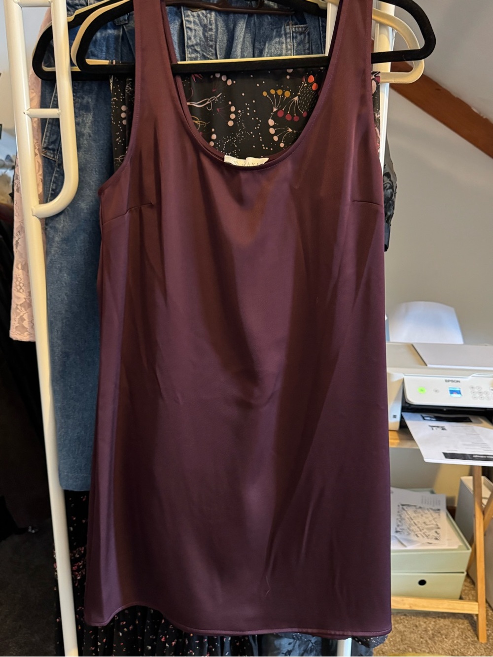 Wayf burgundy wine slip dress M Medium NWT